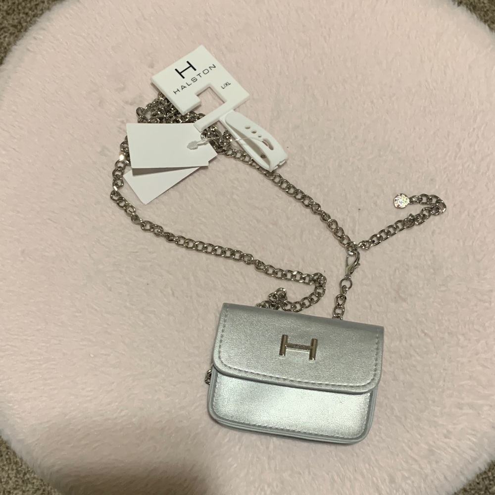 H by Halston Heritage Metallic Silver Mini Belt Bag
